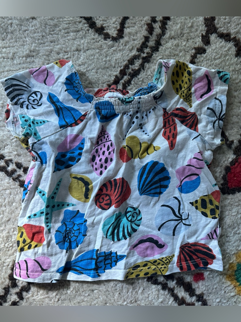 Hanna Andersson seashell starfish short sleeve girls tee, 3T